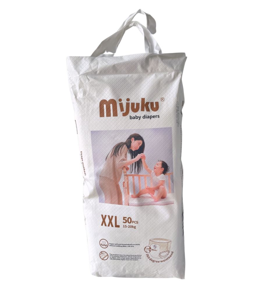 Tã quần cao cấp Mijuku bịch 50 miếng cho bé Size XXL (15 - 20kg)